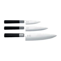 Kai Wasabi Black Chef's Knife & 2 All Round Knives Set