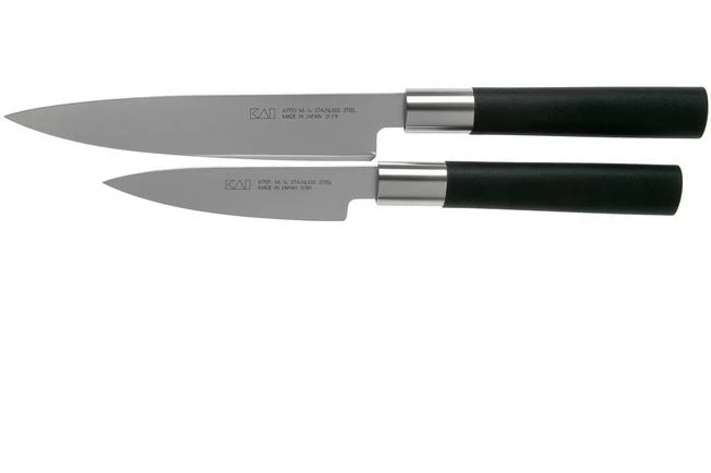 Kai Wasabi Black Two-piece Knife Set, Paring Knife And Utility Knife 3 Kai Wasabi Black Two-piece Knife Set, Paring Knife And Utility Knife