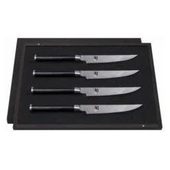 Kai Shun Classic 4-piece Steak Knife Set - Damascus Steel Blades 12.5cm