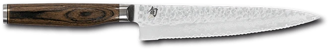 KAI Shun Premier Tim Mälzer Utility Knife 16.5cm Damascus Blade - Serrated Edge 3 KAI Shun Premier Tim Mälzer Utility Knife 16.5cm Damascus Blade - Serrated Edge